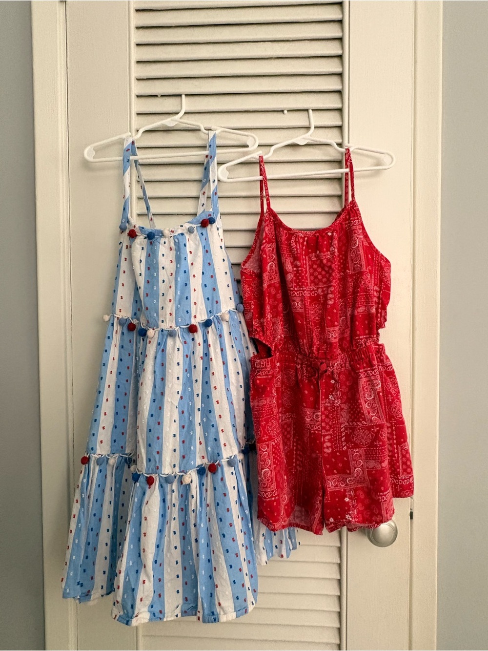 Bundle OshKosh B'gosh Red Bandana Romper & Tommy Bahama Blue Striped Sundress